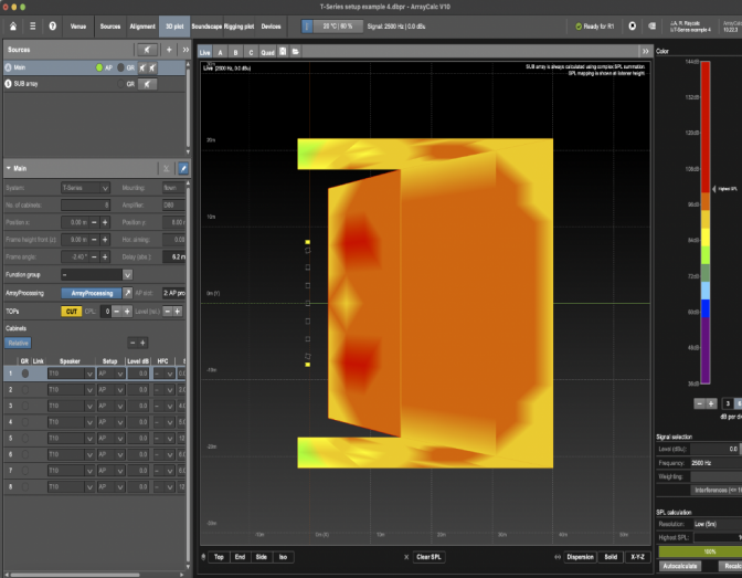 Ausschnitt aus der Software zur Abstimmung der Anlage